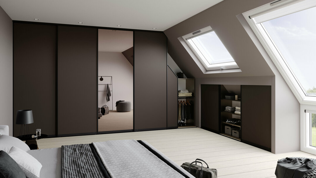 Wardrobes In Sloping Ceilings Raumplus, Room Divider Ideas For Slanted Ceiling